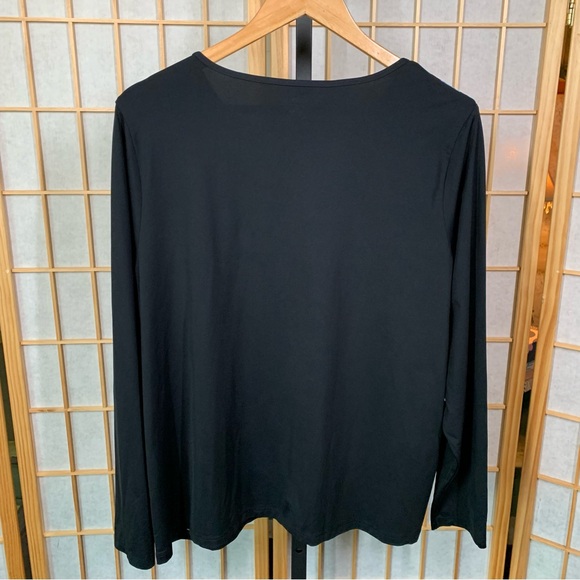 Lands’ End Comfy Stretchy Floral Long Sleeve Blouse - Picture 3 of 5